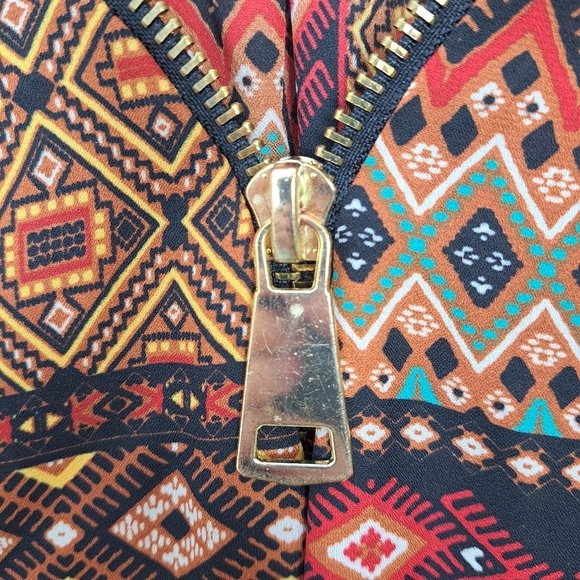 Zac & Rachel Bundle Of 2 Orange Blue Aztec Multicolor Flowy Boho Blouses Sz 3X - Picture 5 of 13